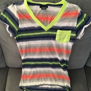 Striped V neck